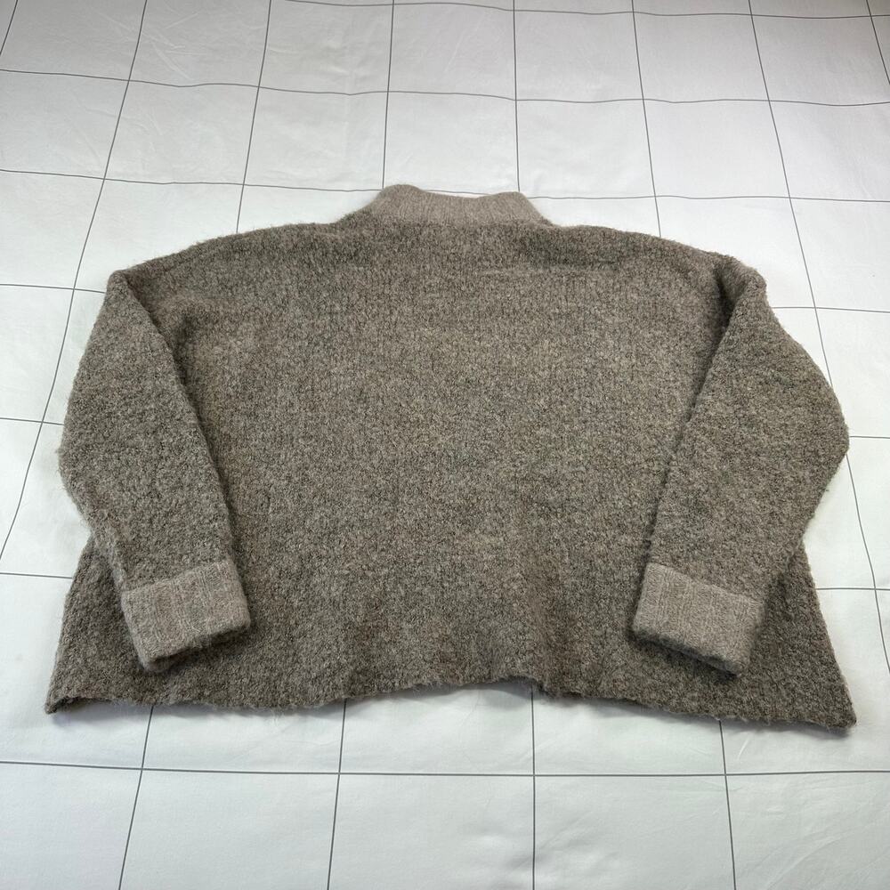 7115 by Szeki Sweater Womens Small Taupe Mock Neck Knit Alpaca Wool Blend Luxury - Picture 2 of 7